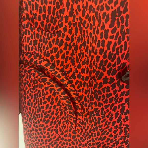 Blaze-Milano red satin cheetah double breasted coat. New. Blaze size 2 = US 8 - Picture 4 of 8